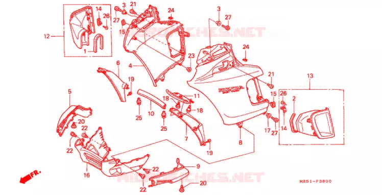 CARENAGE Honda MOTO 800 PC800 1992  PC800R