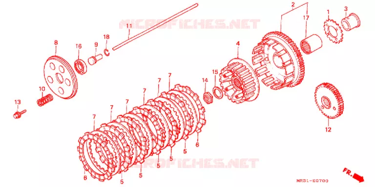 EMBRAYAGE Honda MOTO 800 PC800 1992  PC800R
