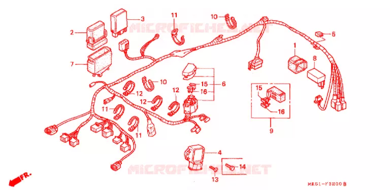 FAISCEAU DES FILS Honda MOTO 800 PC800 1994  PC800R