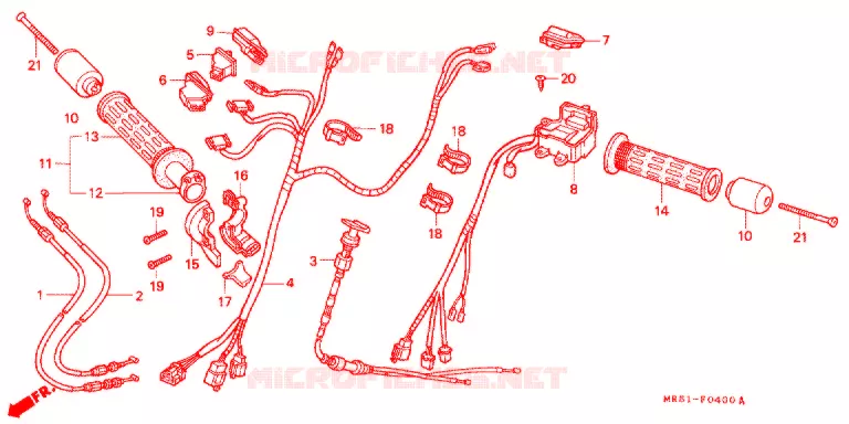 COMMODO - LEVIER - CABLE Honda MOTO 800 PC800 1997  PC800T