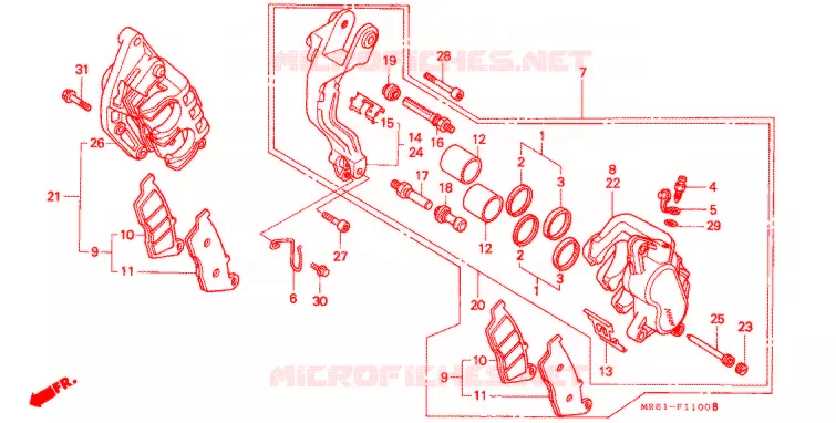 ETRIER DE FREIN AVANT Honda MOTO 800 PC800 1996  PC800T