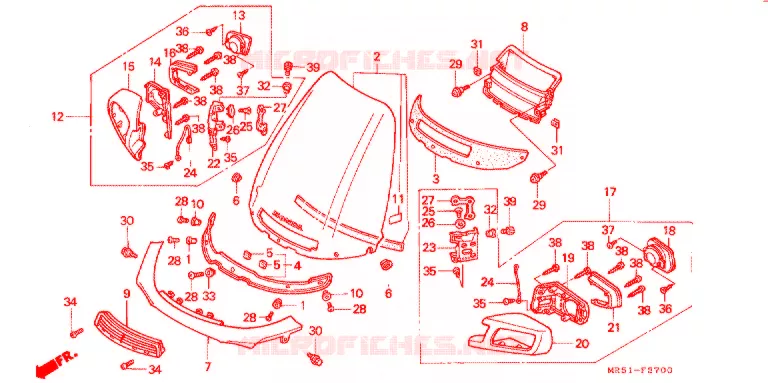 PARE-BRISE Honda MOTO 800 PC800 1996  PC800T