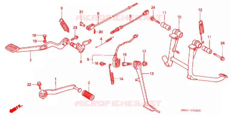PEDALE - BEQUILLE Honda MOTO 800 PC800 1997  PC800T