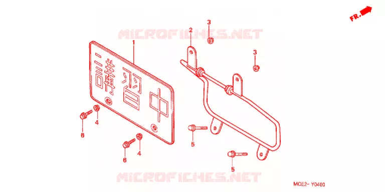 PLAQUE D'IMMATRICULATION Honda MOTO 400 CB 2004  CB400L4