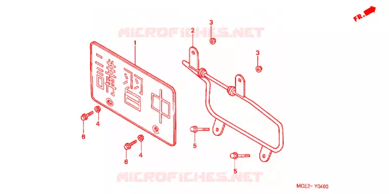 PLAQUE D'IMMATRICULATION Honda MOTO 400 CB 2007  CB400L6