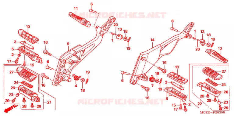 REPOSE PIED Honda MOTO 400 CB 2007  CB400L6