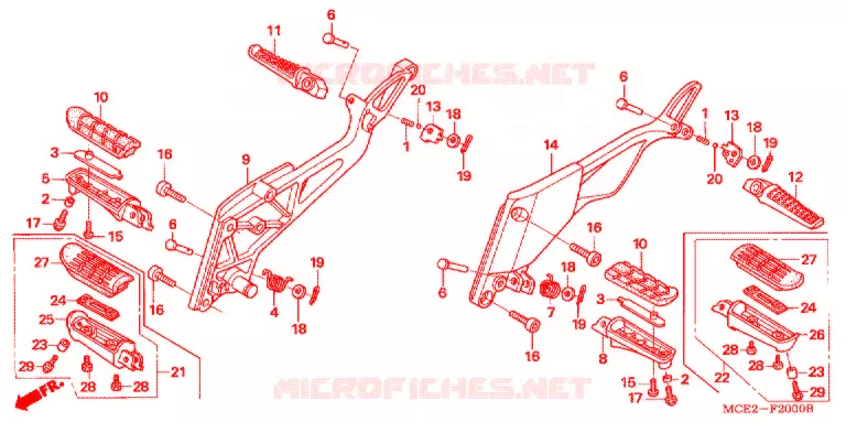 REPOSE PIED Honda MOTO 400 CB 2007  CB400L6
