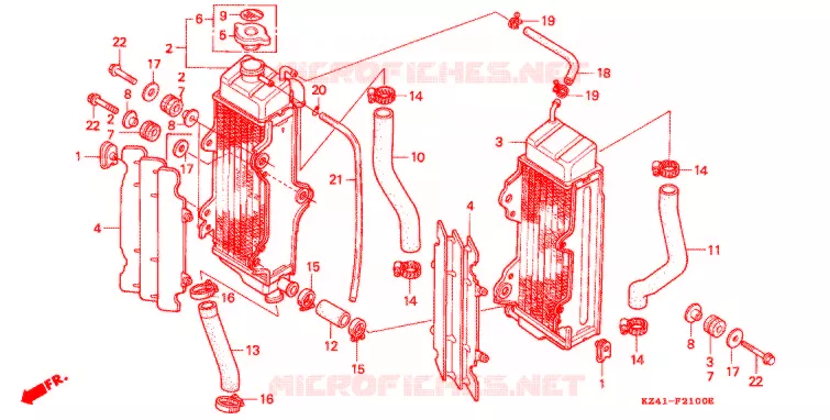 RADIATEUR Honda MOTO 125 CR 1996  CR125RT