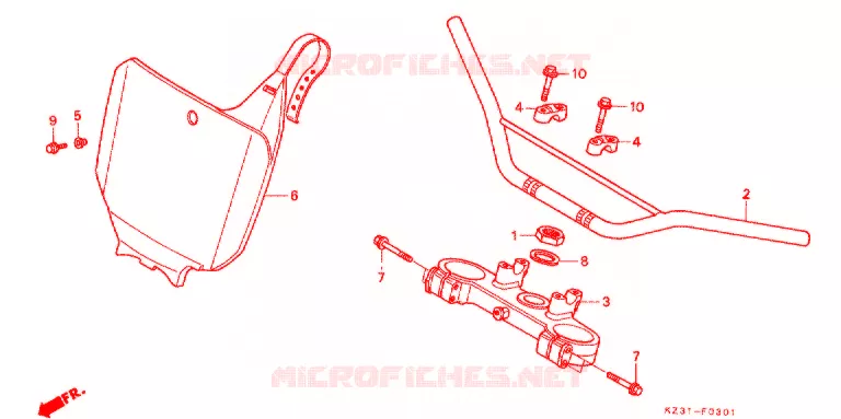 GUIDON - TE DE FOURCHE (2) Honda MOTO 250 CR 1996  CR250RT