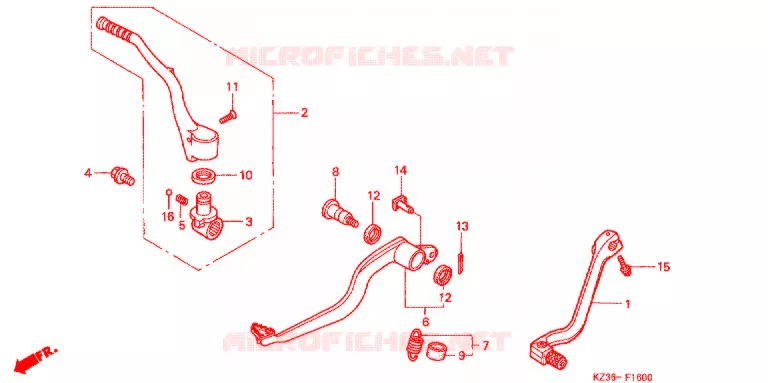 PEDALE - KICK Honda MOTO 250 CR 2000  CR250RY