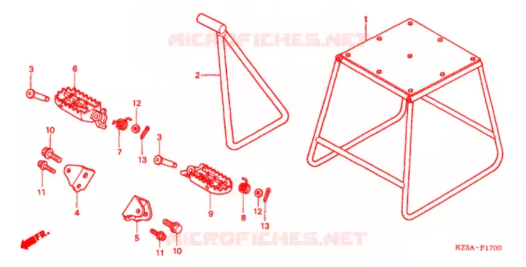 REPOSE PIED Honda MOTO 250 CR 2003  CR250R3