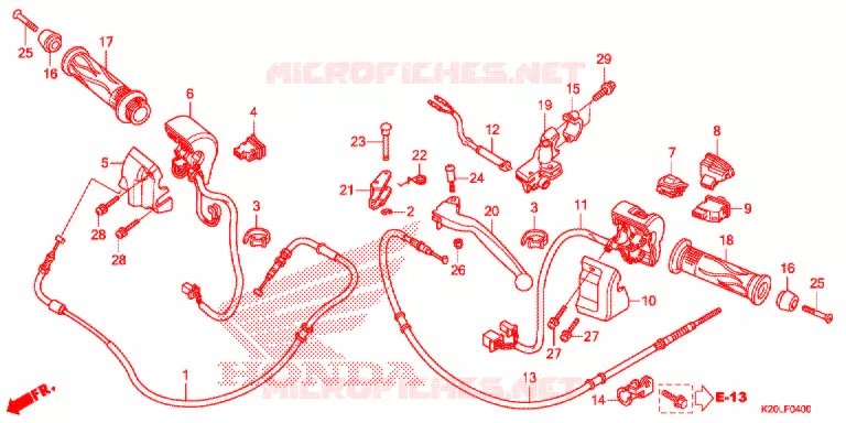 LEVIER DE GUIDON - CABLE - COMMODO (ACG110CSF) Honda SCOOTER 110 ZOOMER 2015  ACG110CSFF