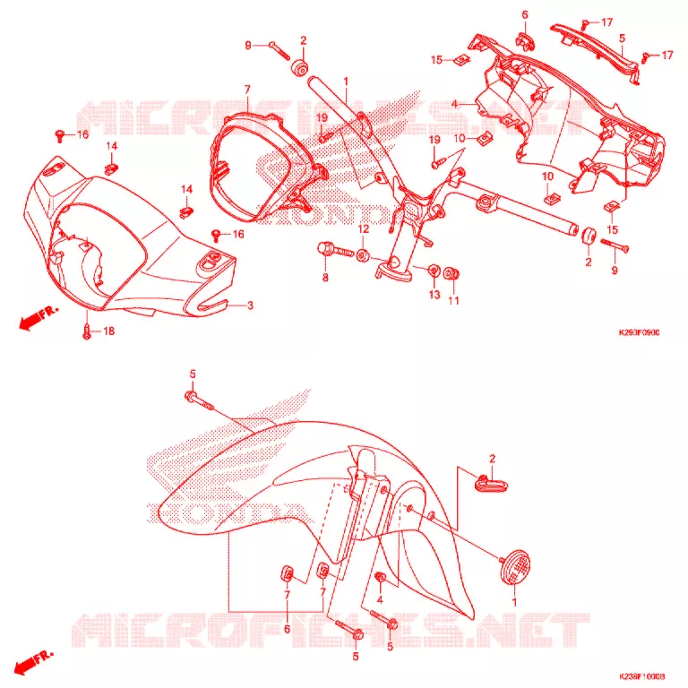 GUIDON - CARENAGE Honda SCOOTER 125 SH 2019  ANC125K
