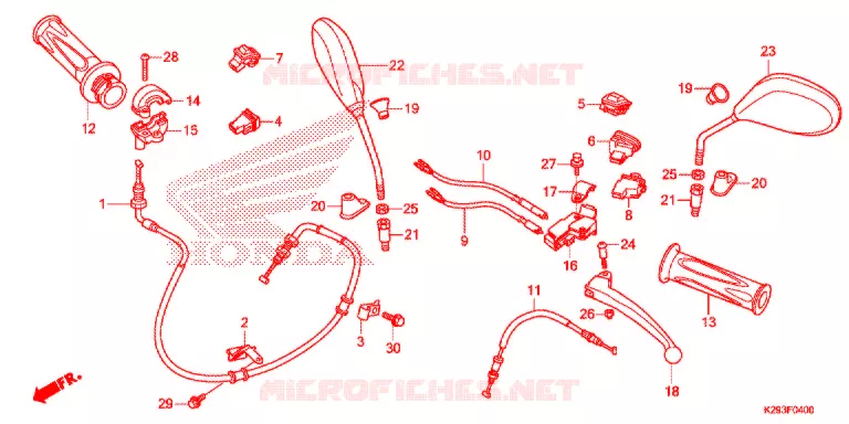 LEVIER DE GUIDON - CABLE - COMMODO Honda SCOOTER 125 SH 2019  ANC125K