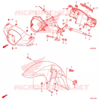 GUIDON   CARENAGE pour Honda SH MODE 125 SILVER 2019