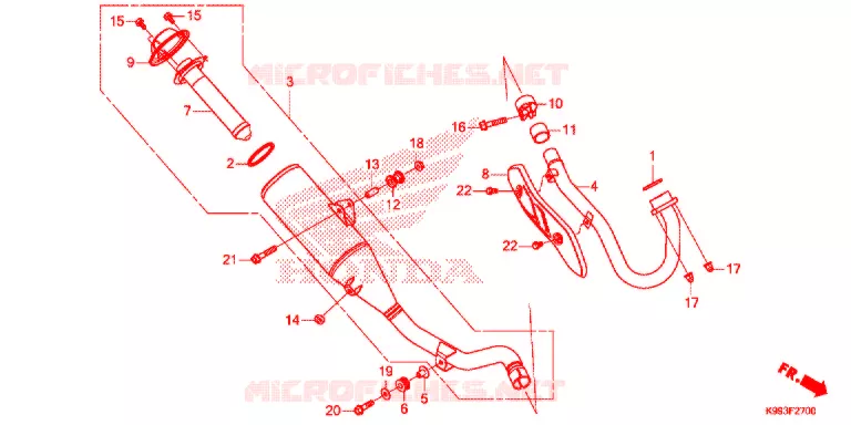 SILENCIEUX D'ECHAPPEMENT Honda MOTO 250 CRF 2020  CRF250FL