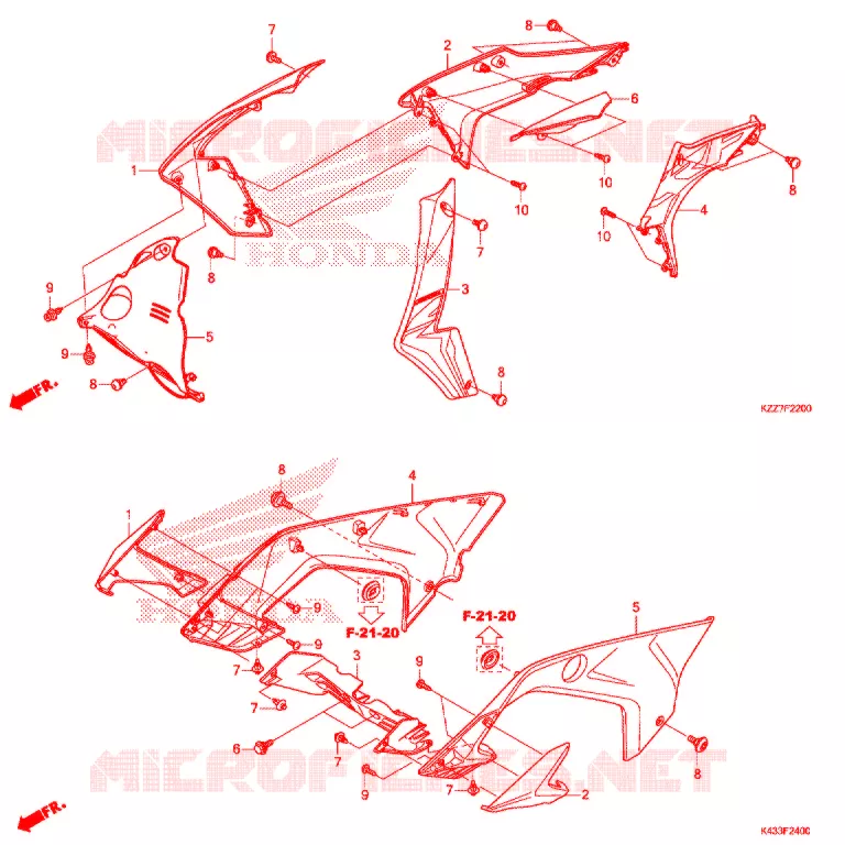 OUIES DE RADIATEUR (CRF250L/LA) Honda MOTO 250 CRF 2022  CRF250LAK