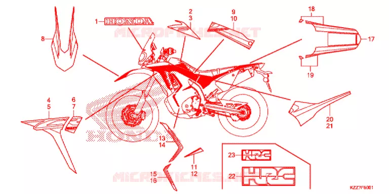 AUTOCOLLANTS (CRF250RL/RLA) Honda MOTO 250 CRF 2019  CRF250RLK
