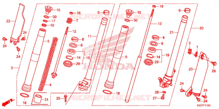 FOURCHE Honda MOTO 250 CRF 2018  CRF250RLK