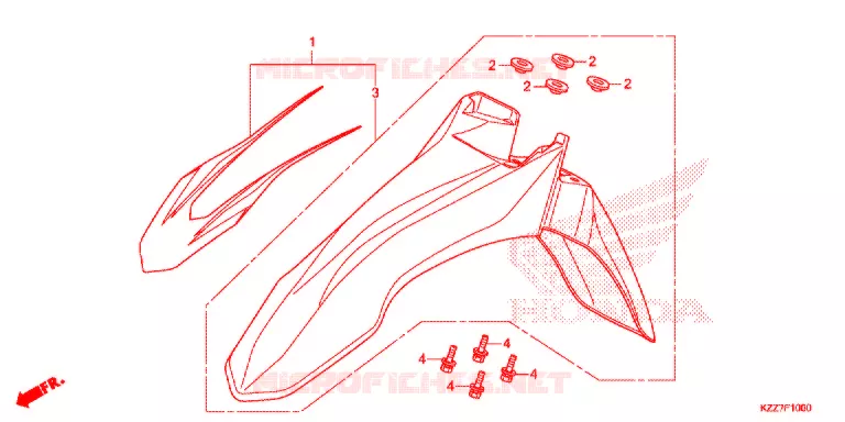 GARDE BOUE AVANT Honda MOTO 250 CRF 2019  CRF250RLK