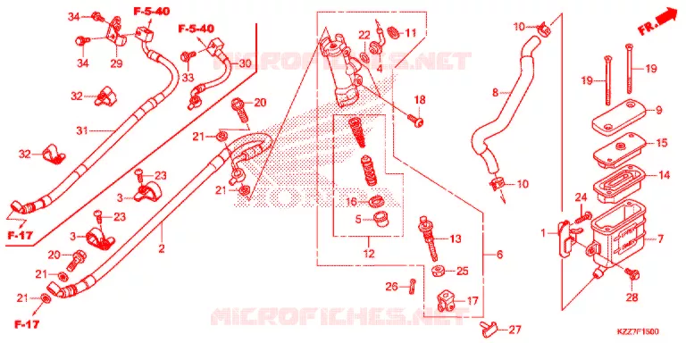 MAITRE CYLINDRE DE FREIN ARRIERE Honda MOTO 250 CRF 2018  CRF250RLK