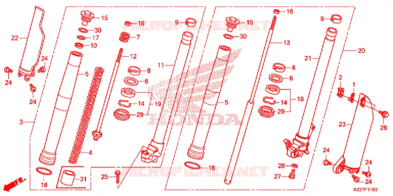 FOURCHE Honda MOTO 250 CRF 2019  CRF250RLK
