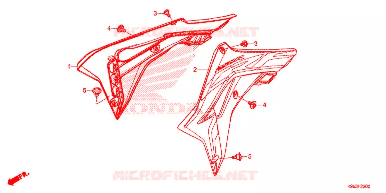 OUIES DE RADIATEUR (CRF250R) Honda MOTO 250 CRF 2020  CRF250RL