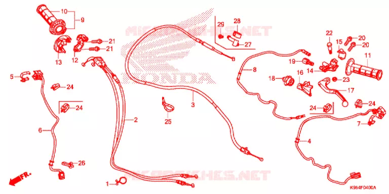 LEVIER DE GUIDON - CABLE - COMMODO Honda MOTO 250 CRF 2020  CRF250RL