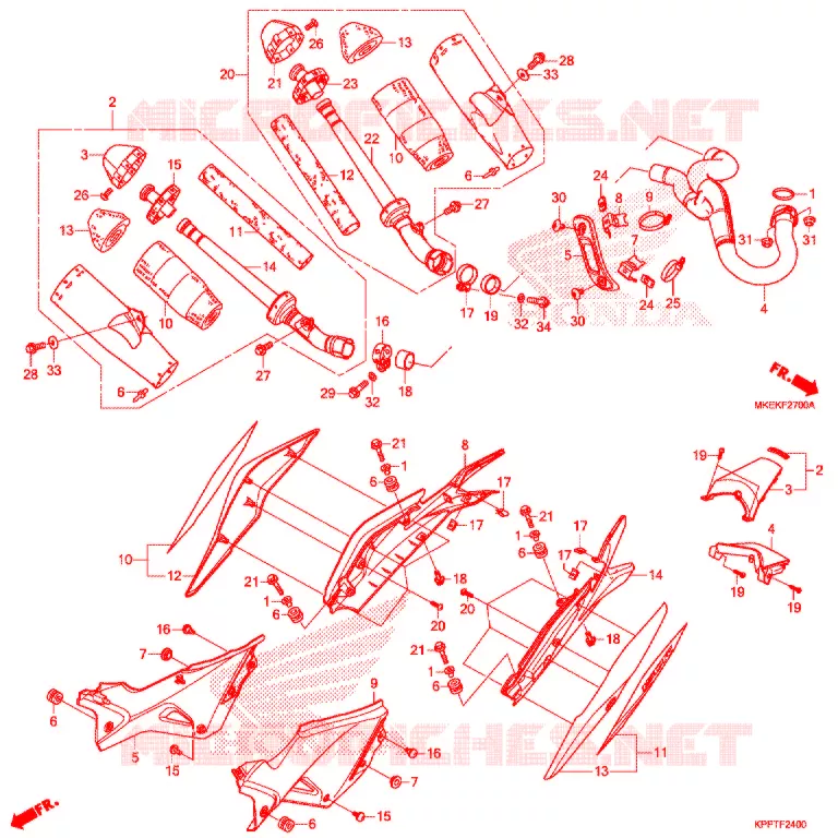 SILENCIEUX D'ECHAPPEMENT Honda MOTO 450 CRF 2020  CRF450RL