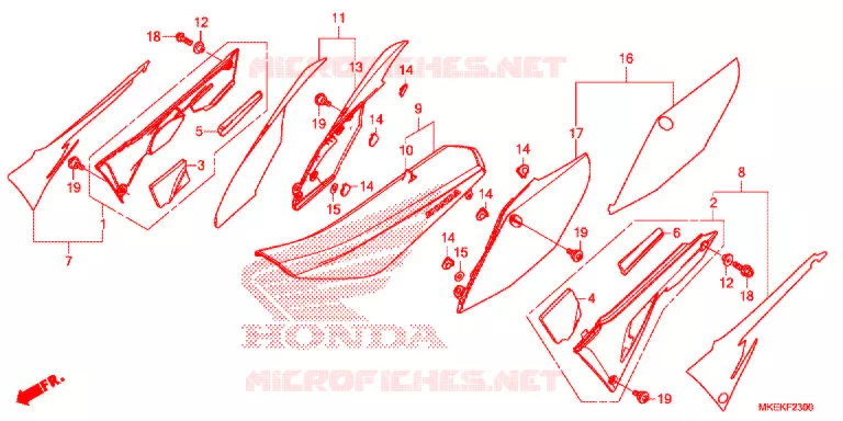 SELLE - CARENAGE Honda MOTO 450 CRF 2020  CRF450RL