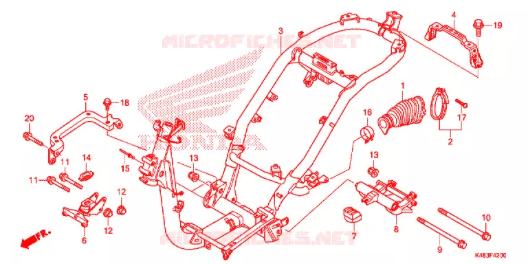 CADRE Honda SCOOTER 110 SPACY 2019  SCR1105WHK