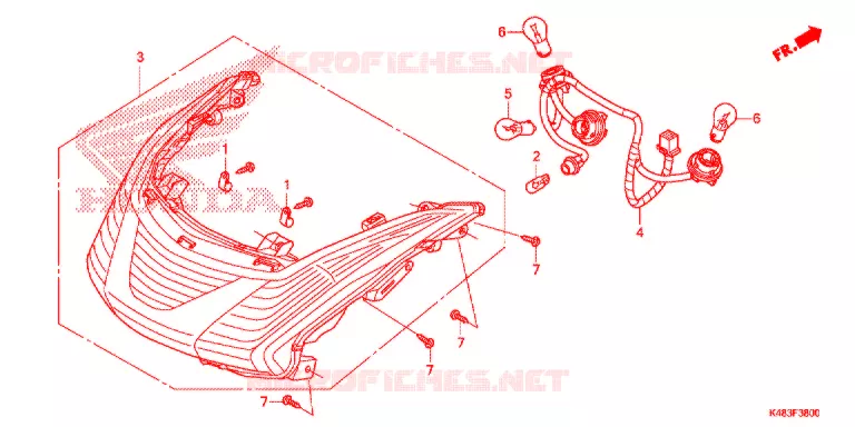 FEUX ARRIERE Honda SCOOTER 110 SPACY 2020  SCR1105WHK
