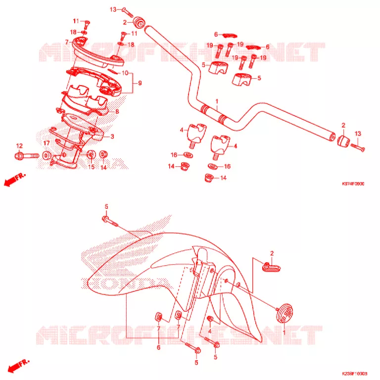 GUIDON - CARENAGE Honda SCOOTER 150 PCX 2019  WW150AK_A