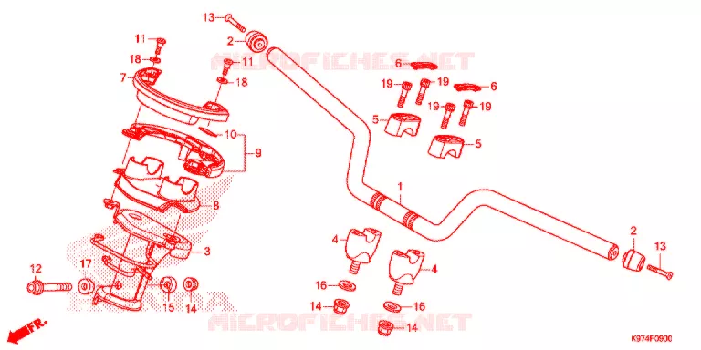 GUIDON - CARENAGE Honda SCOOTER 150 PCX 2019  WW150K_A