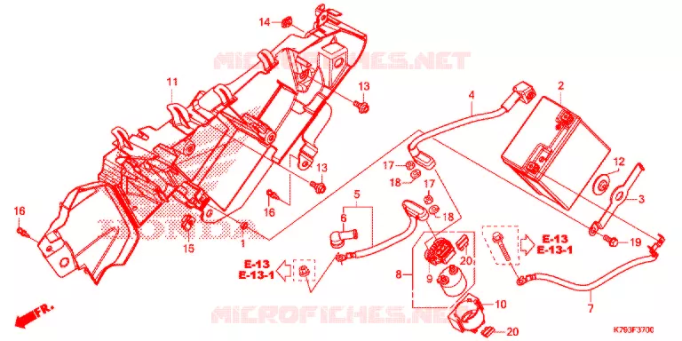 BATTERIE Honda MOTO 190 XR 2021  XR190LK