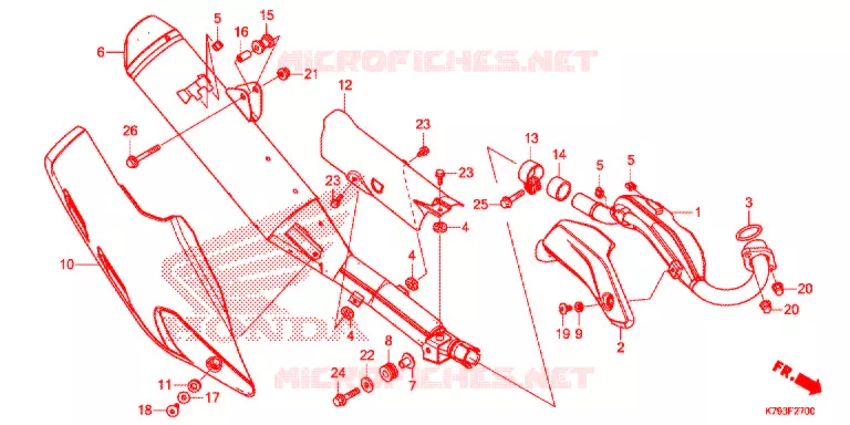 SILENCIEUX D'ECHAPPEMENT Honda MOTO 190 XR 2021  XR190LK