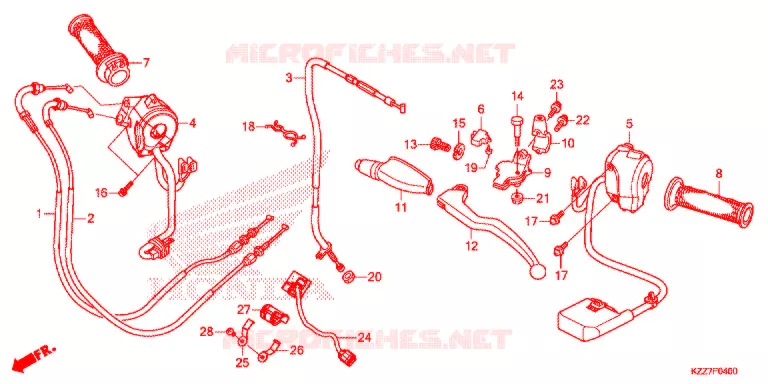 LEVIER DE GUIDON - CABLE - COMMODO Honda MOTO 250 CRF 2019  CRF250RLAK