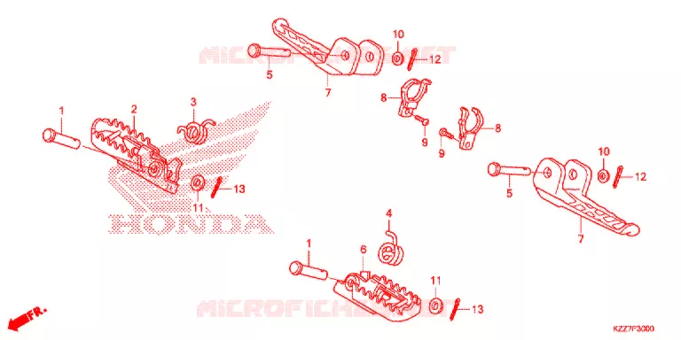 REPOSE PIED Honda MOTO 250 CRF 2019  CRF250RLAK