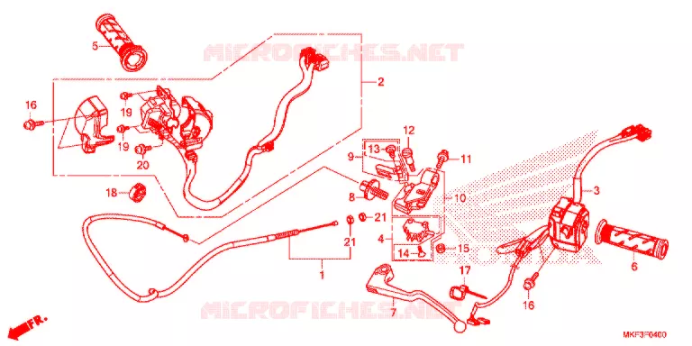 LEVIER DE GUIDON - CABLE - COMMODO Honda MOTO 1000 CBR 2017  CBR1000S2H