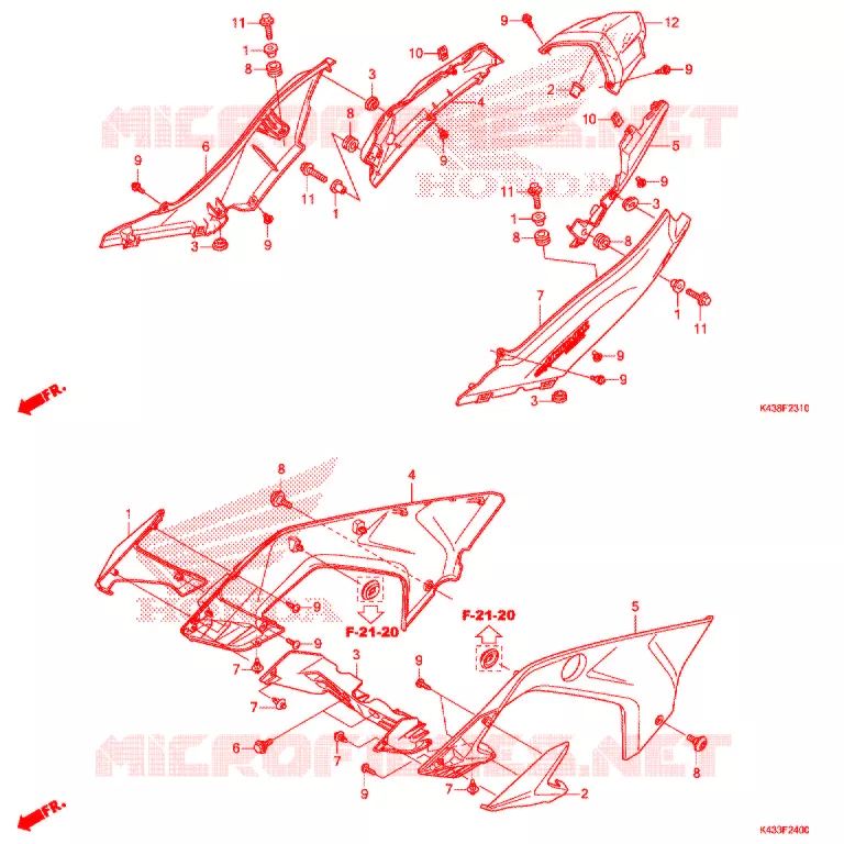 CARENAGES ARRIERE Honda MOTO 160 HORNET 2017  CBF160MG