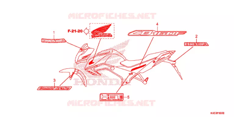 AUTOCOLLANTS Honda MOTO 160 CBF 2017  CBF160MH