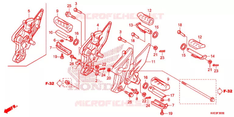 REPOSE PIED Honda MOTO 160 CBF 2024  CBF160MH
