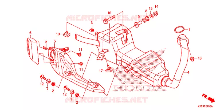 SILENCIEUX D'ECHAPPEMENT Honda MOTO 190 CB 2016  CBF190WHG