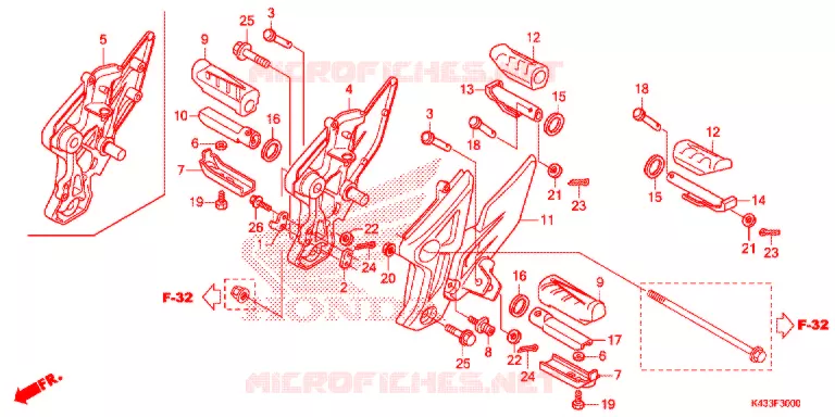 REPOSE PIED Honda MOTO 160 CBF 2017  CBF160MH