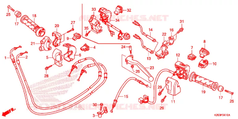 LEVIER DE GUIDON - CABLE - COMMODO Honda SCOOTER 110 ZOOMER 2018  ACG110CBTJ