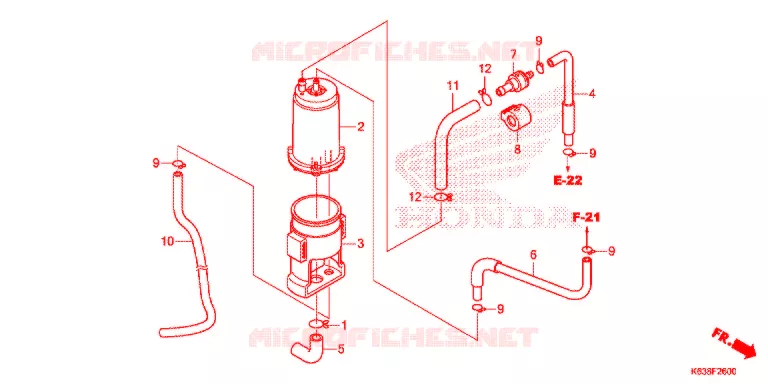 SYSTÈME DE RECYCLAGE DES GAZ Honda MOTO 110 CD 2017  CB110C2H