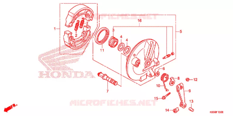 FLASQUE - MACHOIRES DE FREIN AVANT Honda MOTO 110 CD 2017  CB110C2H