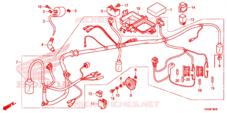 FAISCEAU DES FILS Honda MOTO 110 CD 2017  CB110C2MH