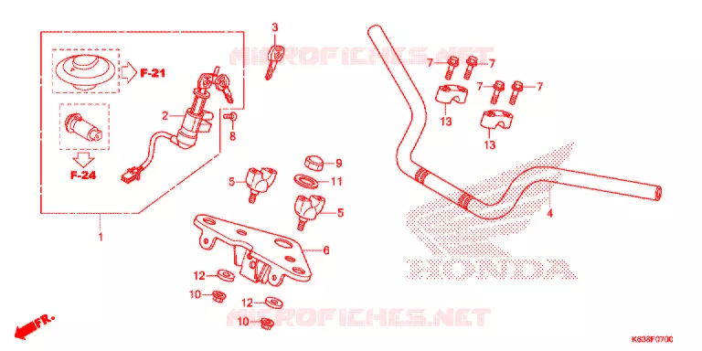 GUIDON - TE DE FOURCHE Honda MOTO 110 CD 2017  CB110C2MH