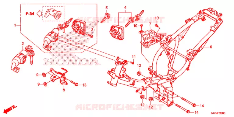 CADRE Honda MOTO 125 DASH 2018  AFP125CRFK